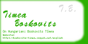 timea boskovits business card